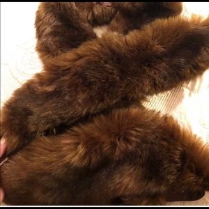 Zara brown faux fur scarf NWT